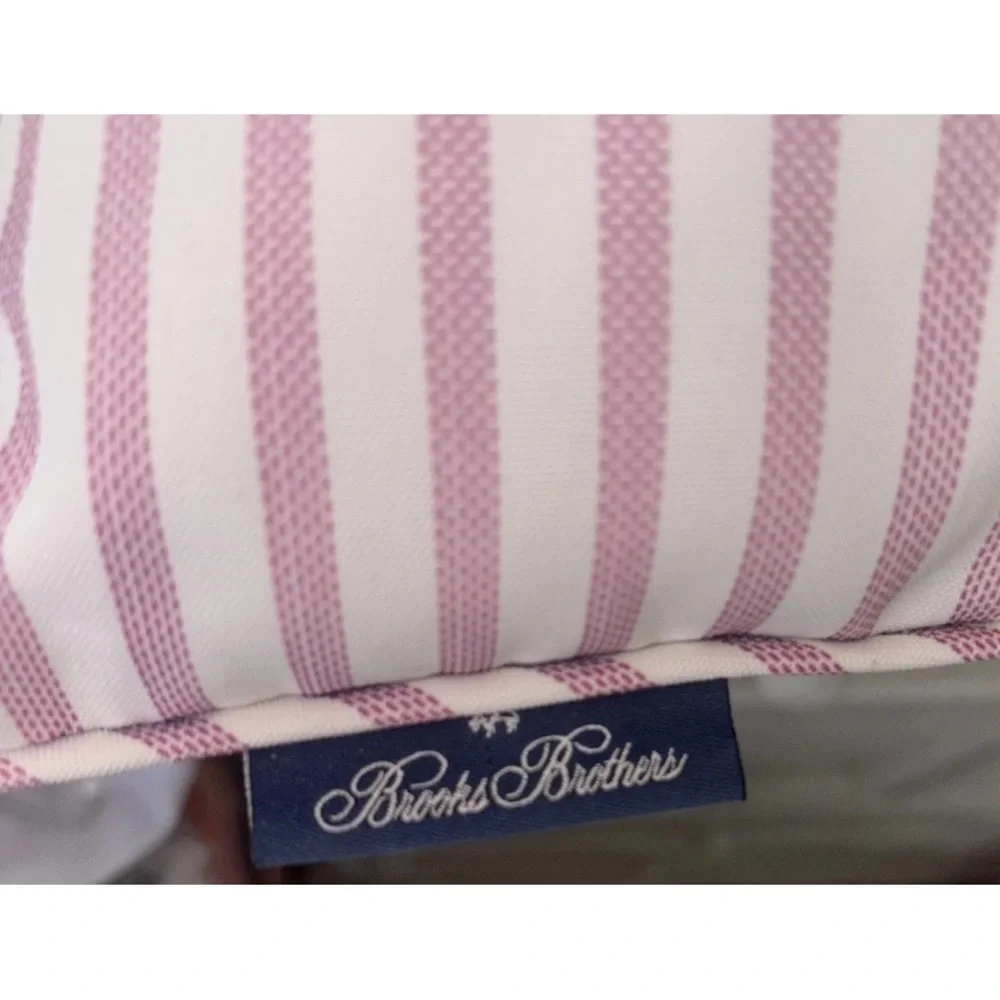 Brooks Brothers Pink White Striped Pillow 18”